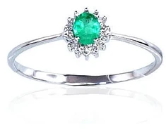 Diamond Sky Jewelry Auksinis žiedas su deimantais ir smaragdais „Ferro II“