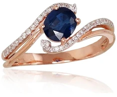 Diamond Sky Jewelry Auksinis žiedas su deimantais ir safyrais „Kometa XI“
