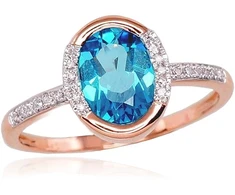 Diamond Sky Jewelry Auksinis žiedas su deimantais ir topazais „Femme Fatale“