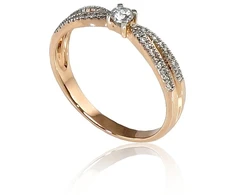 Diamond Sky Jewelry Auksinis žiedas su deimantais „Joanna IX“