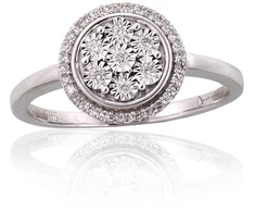 Diamond Sky Jewelry Auksinis žiedas su deimantais „Deimantų Gėlė II“