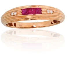 Diamond Sky Jewelry Auksinis žiedas su deimantais ir rubinais „Odette II“