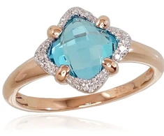 Diamond Sky Jewelry Auksinis žiedas su deimantais ir topazais „Henry III“