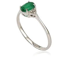 Diamond Sky Jewelry Auksinis žiedas su deimantais ir smaragdais „Grakštumas III“
