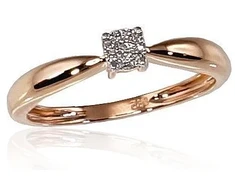 Diamond Sky Jewelry Auksinis žiedas su deimantais „Solitaras II“