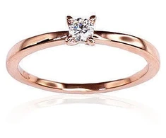 Diamond Sky Jewelry Auksinis žiedas su deimantais „Solitaras X“