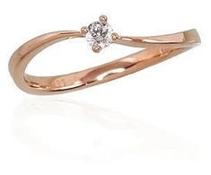 Diamond Sky Jewelry Auksinis žiedas su deimantais „Kometa II“