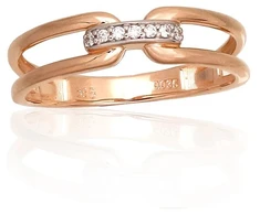 Diamond Sky Jewelry Auksinis žiedas su deimantais „Omega IV“
