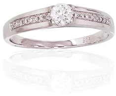 Diamond Sky Jewelry Auksinis žiedas su deimantais „Solitaras IX“