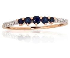 Diamond Sky Jewelry Auksinis žiedas su deimantais ir safyrais „Damaris“
