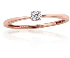 Diamond Sky Jewelry Auksinis žiedas su deimantais „Solitaras II“