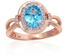 Diamond Sky Jewelry Auksinis žiedas su deimantais ir topazais „Ferro X“