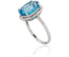 Diamond Sky Jewelry Auksinis žiedas su deimantais ir topazais „Adele III“
