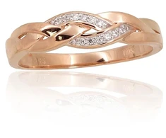Diamond Sky Jewelry Auksinis žiedas su deimantais „Auksinė Banga VII“