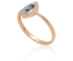 Diamond Sky Jewelry Auksinis žiedas su deimantais ir topazais „Aleksandrija V“