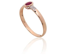 Diamond Sky Jewelry Auksinis žiedas su deimantais ir rubinais „Grakštumas XI“
