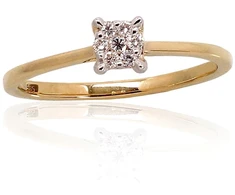 Diamond Sky Jewelry Auksinis žiedas su deimantais „Naujoji Klasika IV“