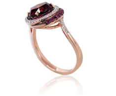 Diamond Sky Jewelry Auksinis žiedas su deimantais, rubinais ir granatais „Constellation III“