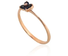 Diamond Sky Jewelry Auksinis žiedas su deimantais ir safyrais „Vidurnakčio Žiedas“