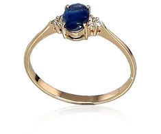 Diamond Sky Jewelry Auksinis žiedas su deimantais ir safyrais „Grakštumas VIII“