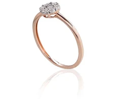 Diamond Sky Jewelry Auksinis žiedas su deimantais „Deimantų Gėlė V“