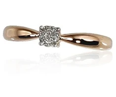 Diamond Sky Jewelry Auksinis žiedas su deimantais „Solitaras II“
