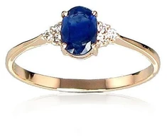 Diamond Sky Jewelry Auksinis žiedas su deimantais ir safyrais „Grakštumas VIII“