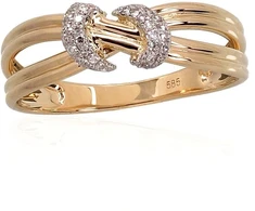 Diamond Sky Jewelry Auksinis žiedas su deimantais „Omega“