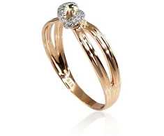 Diamond Sky Jewelry Auksinis žiedas su deimantais „Omega“