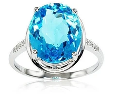 Diamond Sky Jewelry Auksinis žiedas su deimantais ir topazais „Adele III“