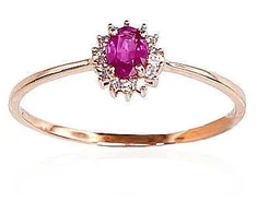 Diamond Sky Jewelry Auksinis žiedas su deimantais ir rubinais „Ferro VII“
