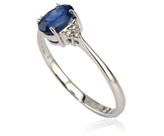 Diamond Sky Jewelry Auksinis žiedas su deimantais ir safyrais „Grakštumas“