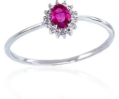 Diamond Sky Jewelry Auksinis žiedas su deimantais ir rubinais „Ferro III“