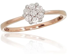 Diamond Sky Jewelry Auksinis žiedas su deimantais „Deimantų Gėlė II“