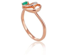 Diamond Sky Jewelry Auksinis žiedas su deimantais ir smaragdais „Grotex III“