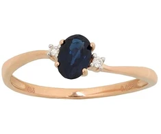 Diamond Sky Jewelry Auksinis žiedas su deimantais ir safyrais „Vidurnakčio Žvaigždynas“