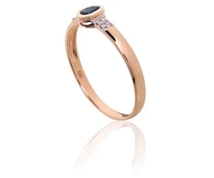 Diamond Sky Jewelry Auksinis žiedas su deimantais ir safyrais „Grakštumas XII“