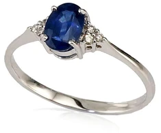 Diamond Sky Jewelry Auksinis žiedas su deimantais ir safyrais „Grakštumas“