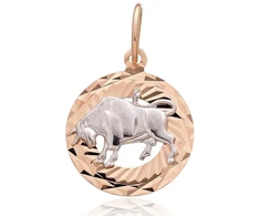 Diamond Sky Jewelry Auksinis zodiako ženklo pakabukas „Jautis V“