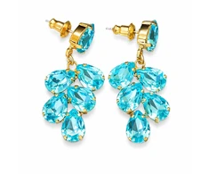 Diamond Sky Jewelry Auskarai „Amber II (Aqua Bohemica)“ su Preciosa® kristalais