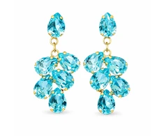 Diamond Sky Jewelry Auskarai „Amber II (Aqua Bohemica)“ su Preciosa® kristalais