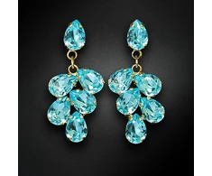 Diamond Sky Jewelry Auskarai „Amber II (Aqua Bohemica)“ su Preciosa® kristalais