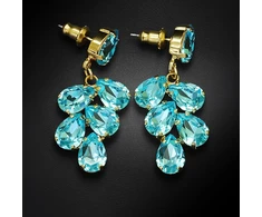 Diamond Sky Jewelry Auskarai „Amber II (Aqua Bohemica)“ su Preciosa® kristalais
