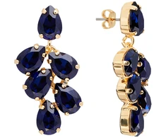 Diamond Sky Jewelry Auskarai „Amber II (Dark Indigo)“ su Preciosa® kristalais