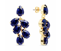 Diamond Sky Jewelry Auskarai „Amber II (Dark Indigo)“ su Preciosa® kristalais