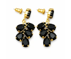 Diamond Sky Jewelry Auskarai „Amber II (Jet)“ su Preciosa® kristalais