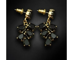 Diamond Sky Jewelry Auskarai „Amber II (Jet)“ su Preciosa® kristalais
