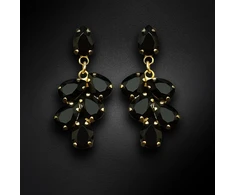 Diamond Sky Jewelry Auskarai „Amber II (Jet)“ su Preciosa® kristalais