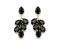 Diamond Sky Jewelry Auskarai „Amber II (Jet)“ su Preciosa® kristalais