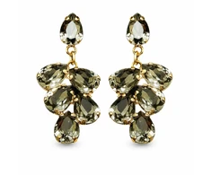 Diamond Sky Jewelry Auskarai „Amber II (Juodas Diamond)“ su Preciosa® kristalais